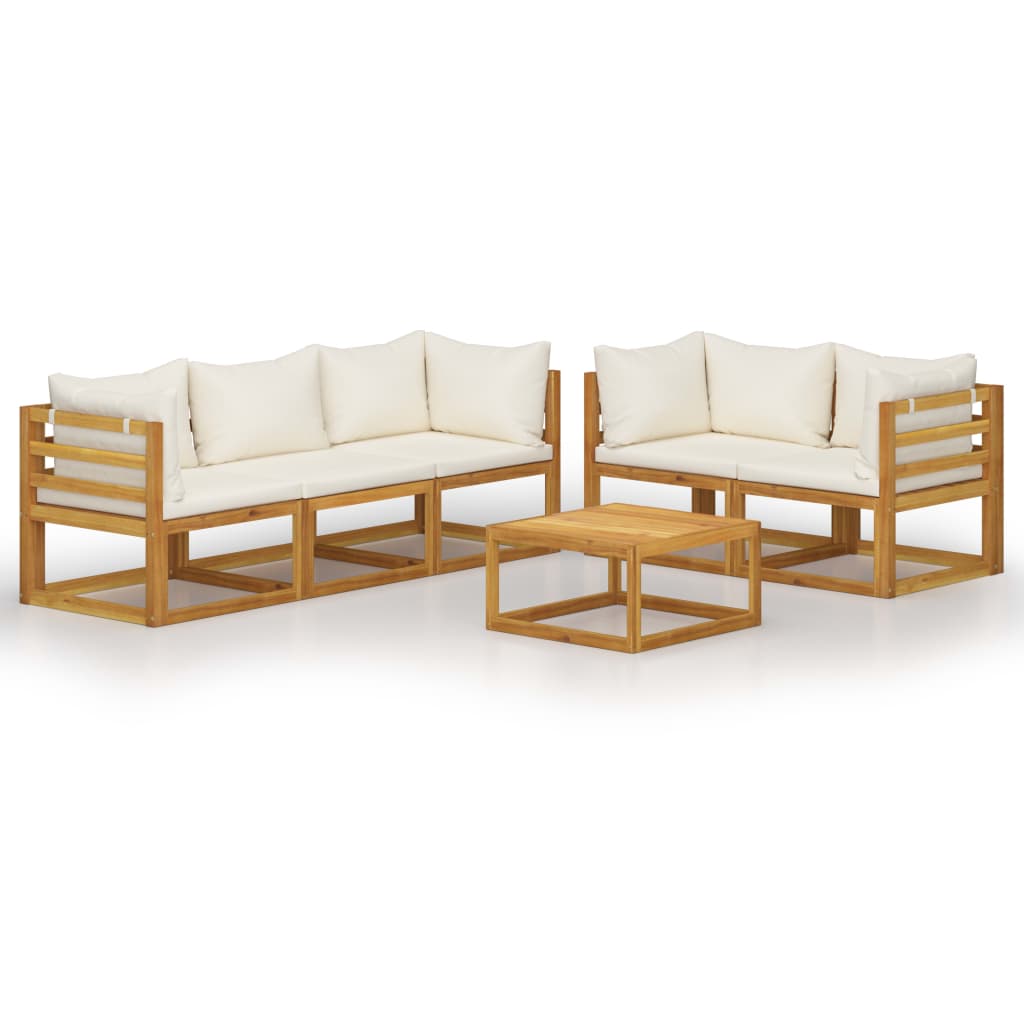 8720286183830_a_en_hd_1 vidaXL 6 Piece Garden Lounge Set with Cushion Cream Solid Acacia Wood - Image 2