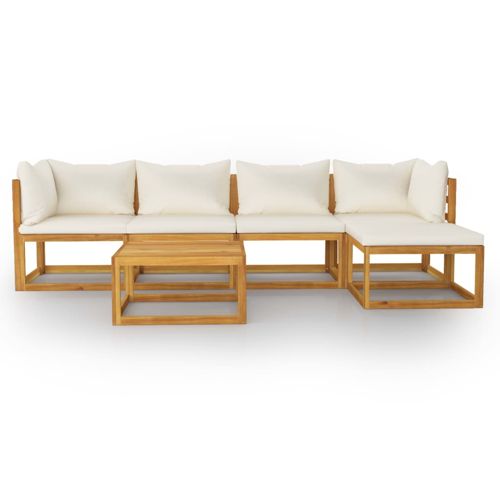 8720286183977_g_en_hd_1 vidaXL 6 Piece Garden Lounge Set with Cushion Cream Solid Acacia Wood - Image 3