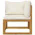 vidaXL 6 Piece Garden Lounge Set with Cushion Cream Solid Acacia Wood - Image 5