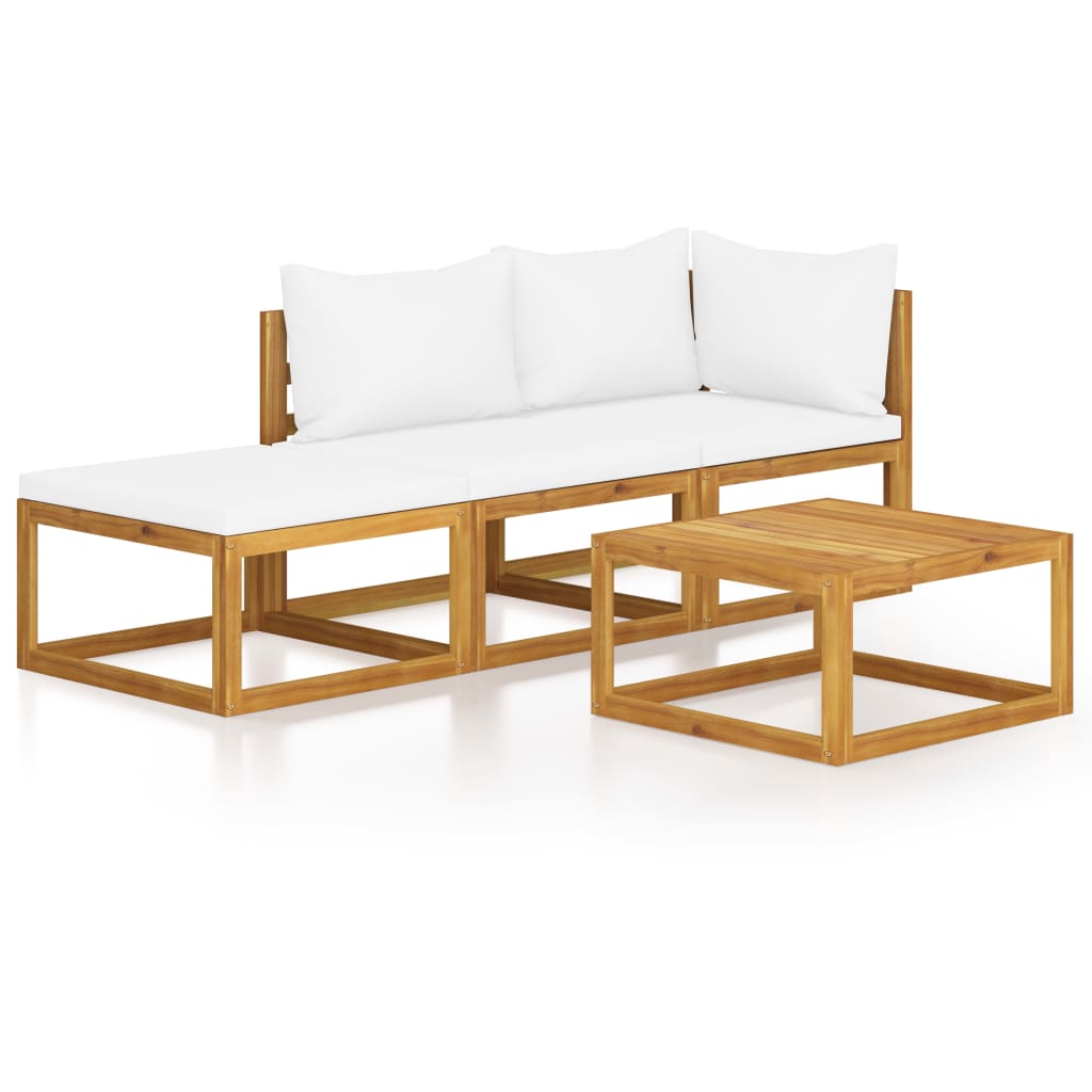 8720286184011_a_en_hd_1 vidaXL 4 Piece Garden Lounge Set with Cushion Cream Solid Acacia Wood - Image 2