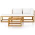 vidaXL 4 Piece Garden Lounge Set with Cushion Cream Solid Acacia Wood - Image 3