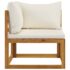 vidaXL 4 Piece Garden Lounge Set with Cushion Cream Solid Acacia Wood - Image 6