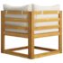 vidaXL 4 Piece Garden Lounge Set with Cushion Cream Solid Acacia Wood - Image 7