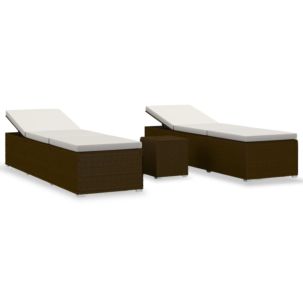 8720286184714_a_en_hd_1 vidaXL 3 Piece Garden Sun Loungers with Tea Table Poly Rattan Brown - Image 2