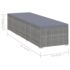 vidaXL 3 Piece Garden Sun Loungers with Tea Table Poly Rattan Grey - Image 12