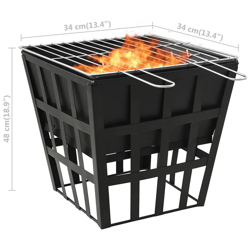 8720286185704_g_en_hd_6 vidaXL 2-in-1 Fire Pit and BBQ 34x34x48 cm Steel - Image 8