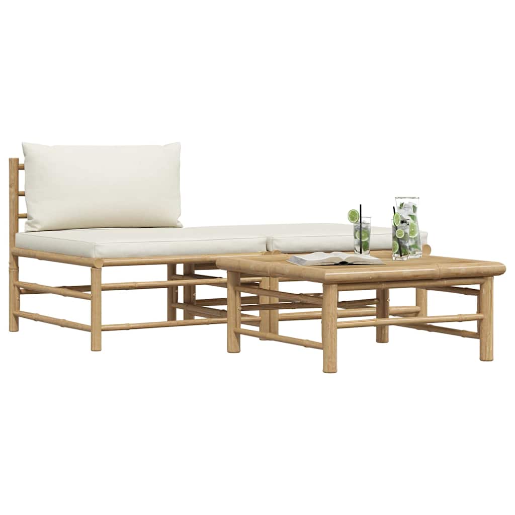 8720286187999_g_en_hd_2 vidaXL 3 Piece Garden Lounge Set with Cream White Cushions Bamboo - Image 4