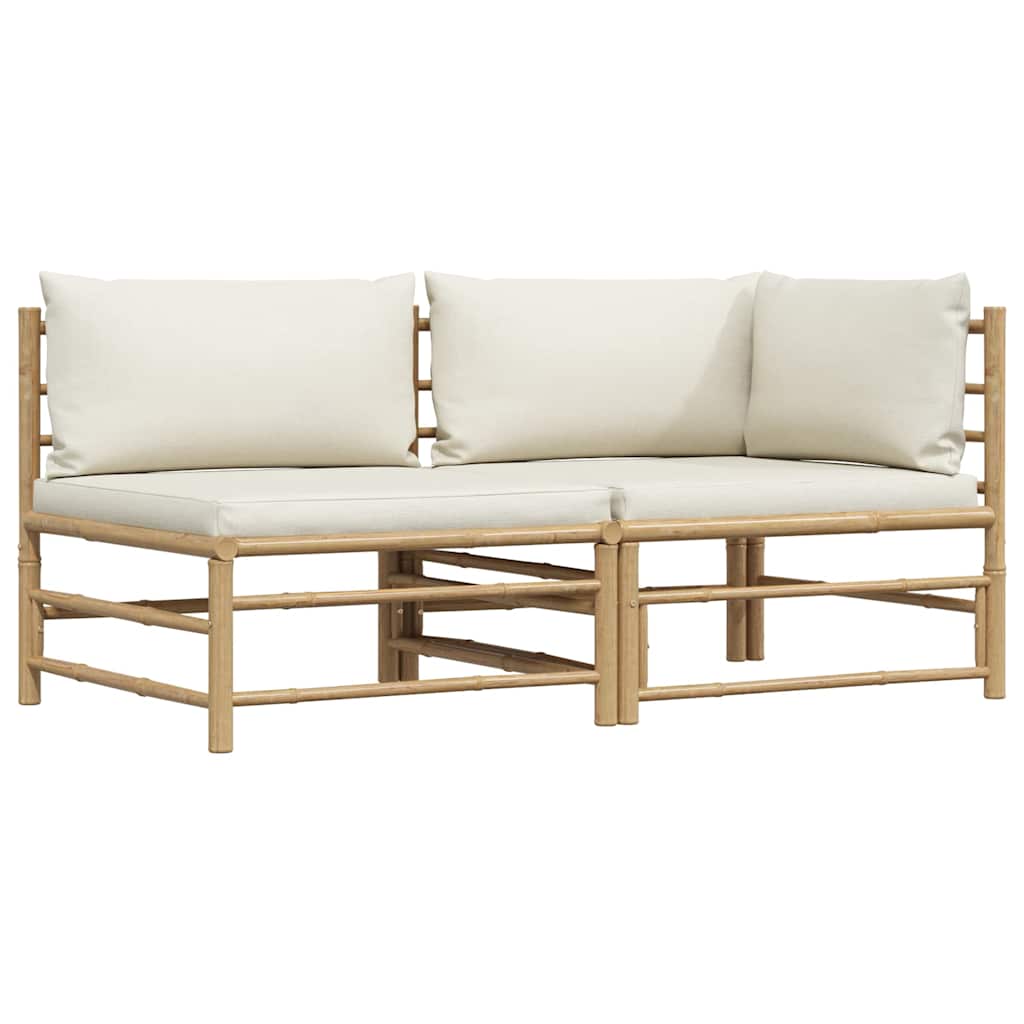 8720286188002_a_en_hd_1 vidaXL 2 Piece Garden Lounge Set with Cream White Cushions Bamboo - Image 2