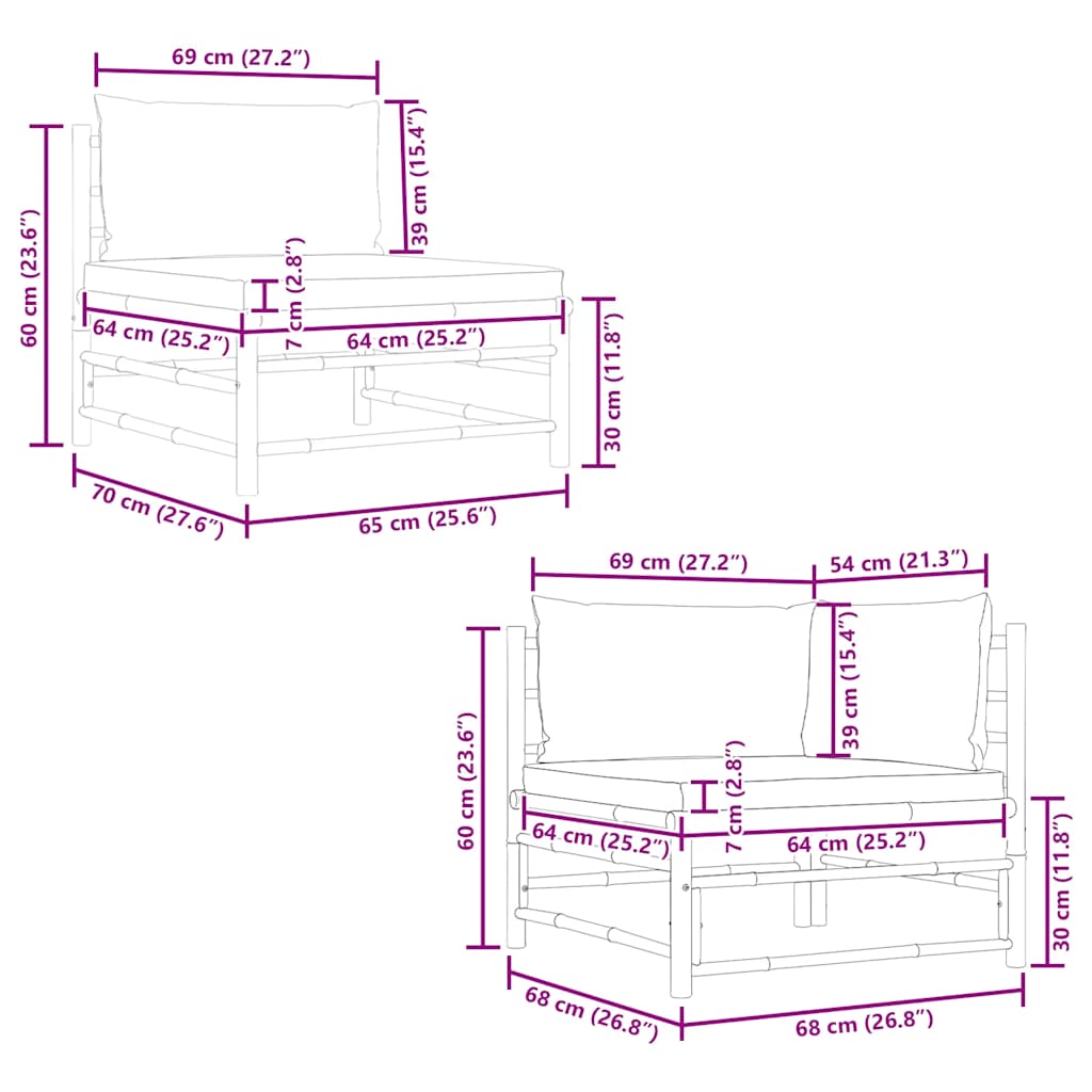 8720286188002_g_en_hd_7 vidaXL 2 Piece Garden Lounge Set with Cream White Cushions Bamboo - Image 9
