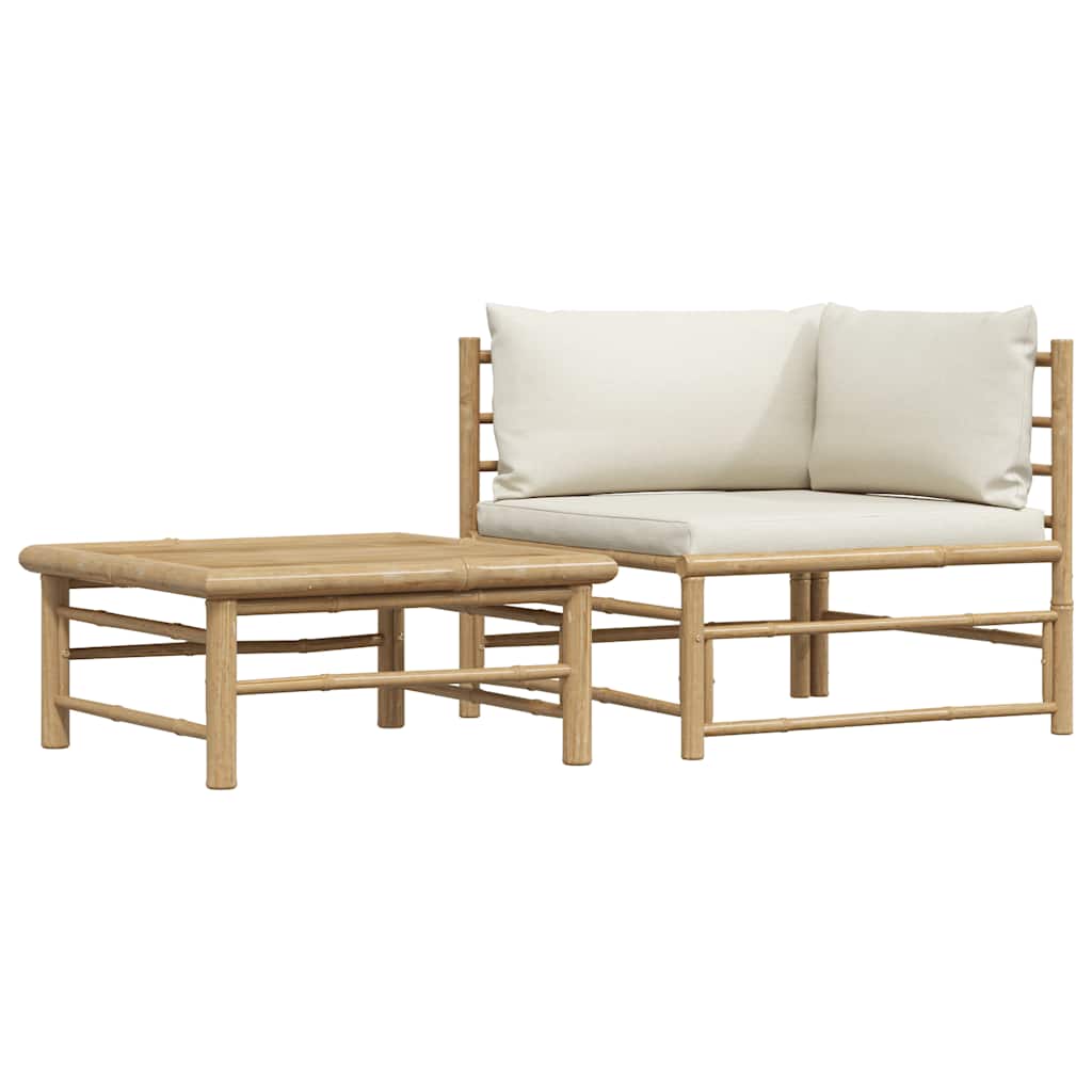 8720286188019_a_en_hd_1 vidaXL 2 Piece Garden Lounge Set with Cream White Cushions Bamboo - Image 2