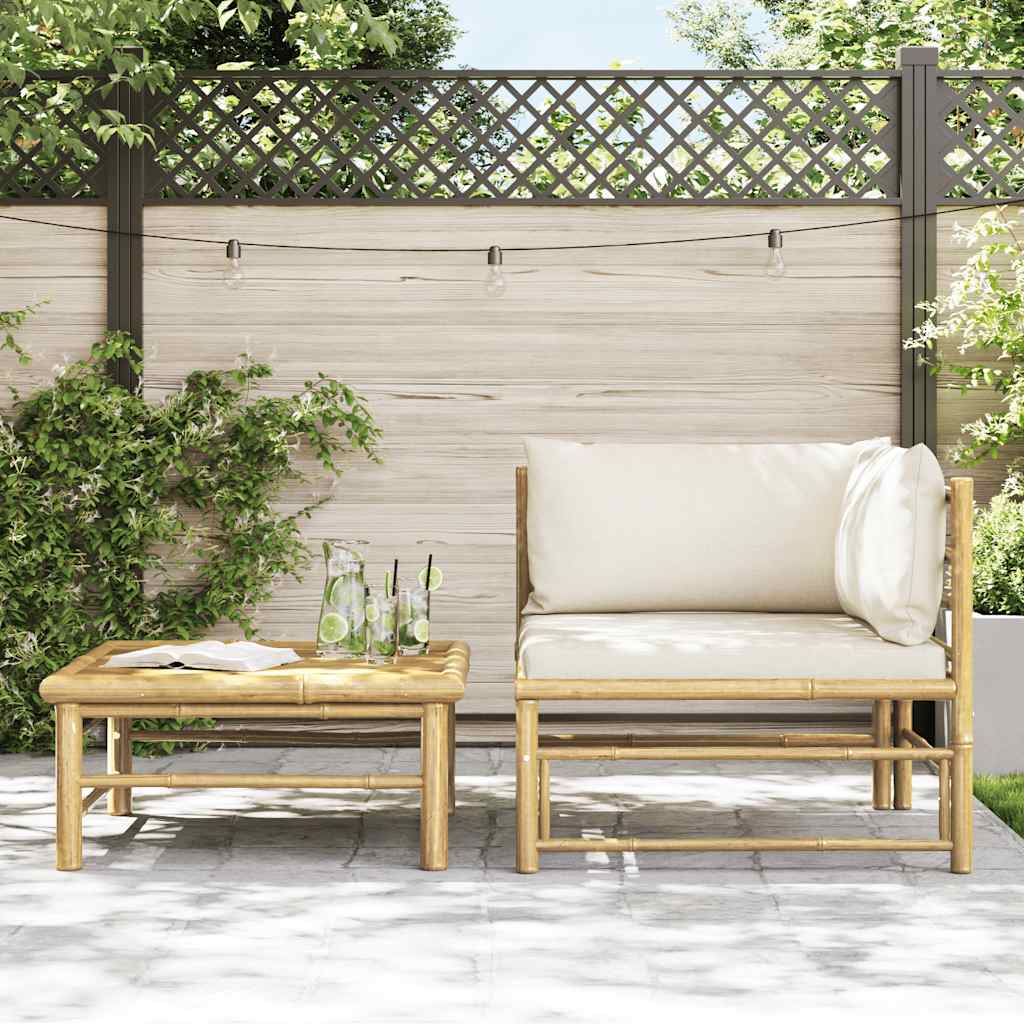 8720286188019_g_en_hd_1 vidaXL 2 Piece Garden Lounge Set with Cream White Cushions Bamboo - Image 3