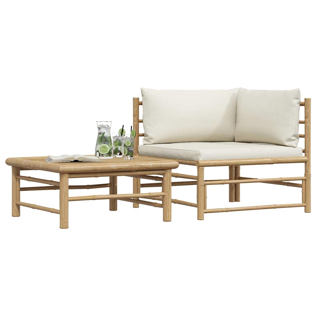 8720286188019_g_en_hd_2 vidaXL 2 Piece Garden Lounge Set with Cream White Cushions Bamboo - Image 4