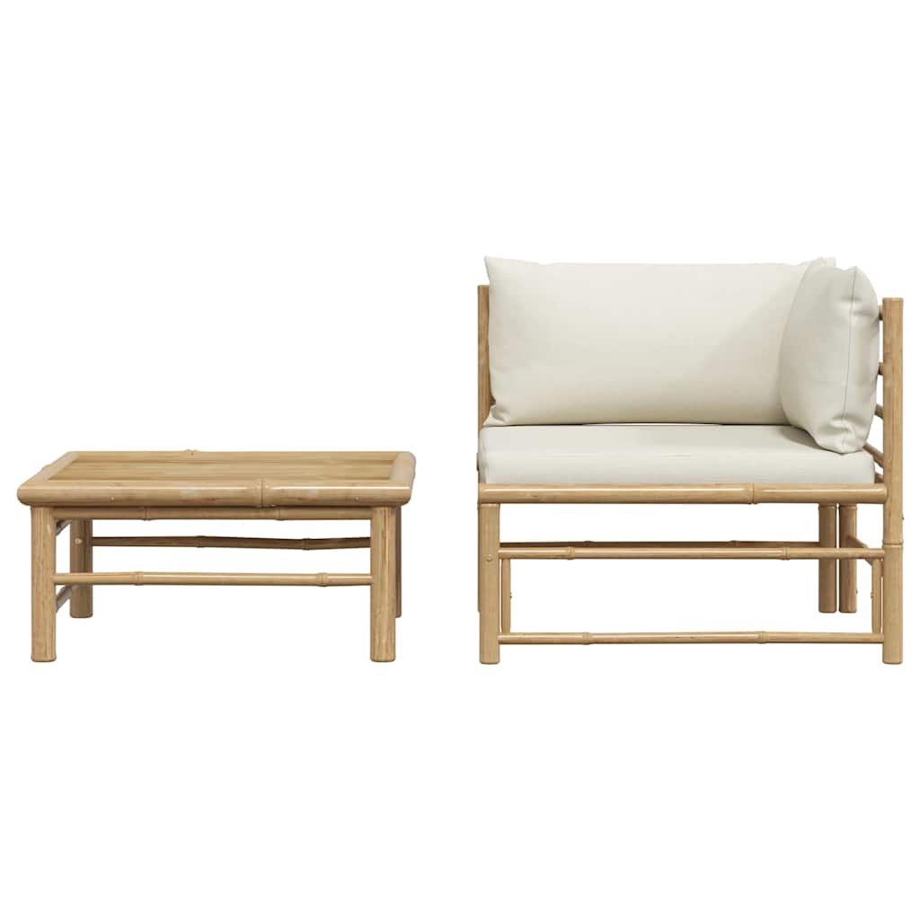 8720286188019_g_en_hd_3 vidaXL 2 Piece Garden Lounge Set with Cream White Cushions Bamboo - Image 5