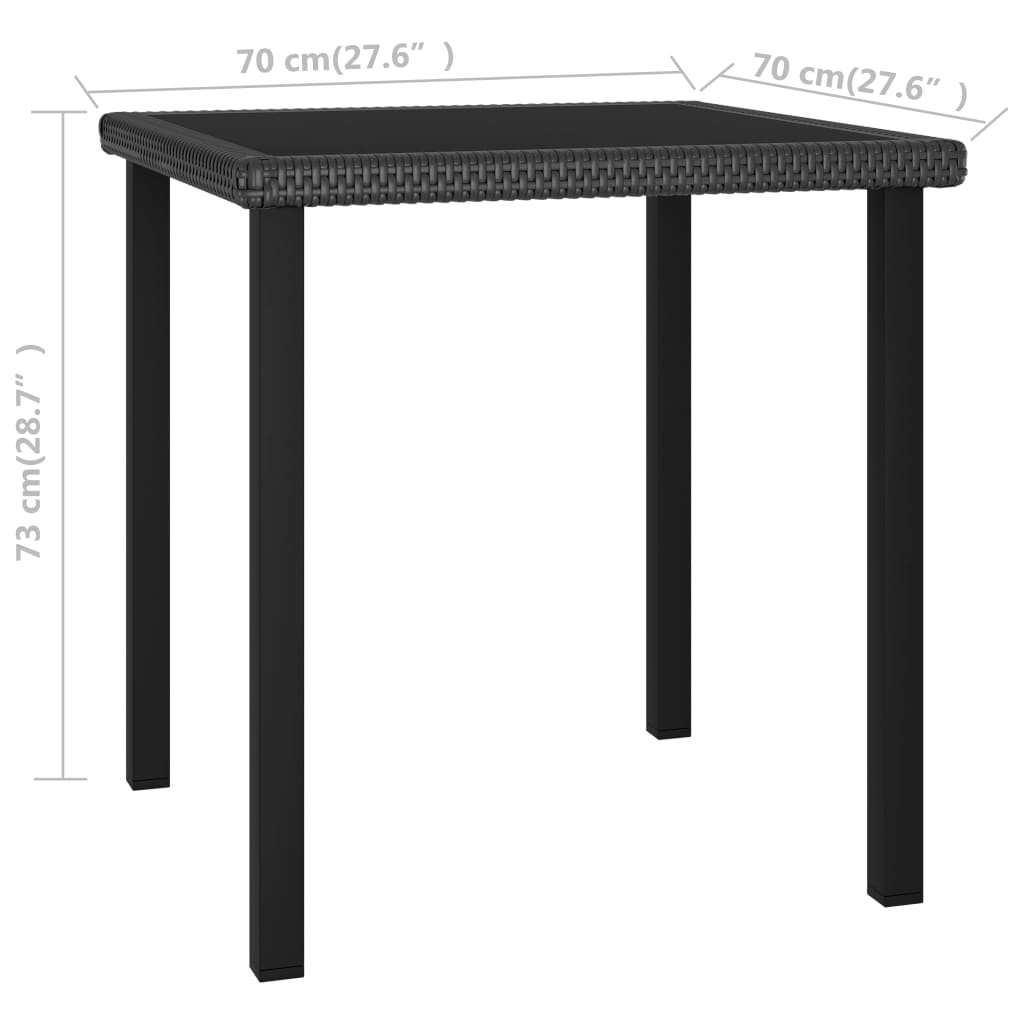8720286188477_g_en_hd_3 vidaXL Garden Dining Table Black 70x70x73 cm Poly Rattan - Image 4