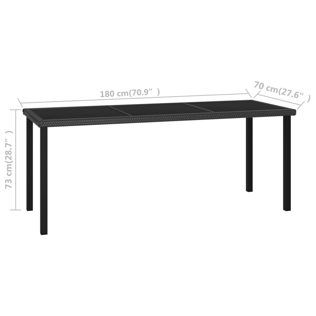 8720286188491_g_en_hd_4 vidaXL Garden Dining Table Black 180x70x73 cm Poly Rattan - Image 5