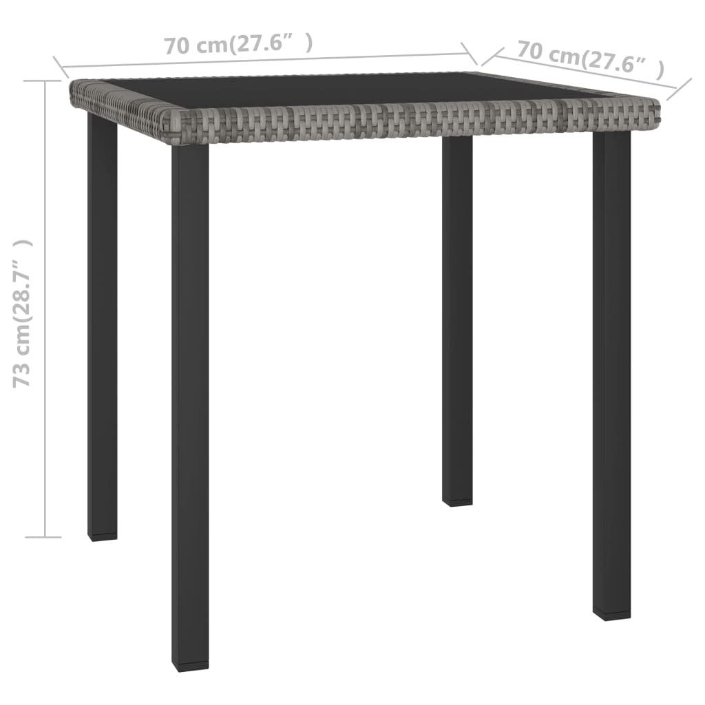 8720286188507_g_en_hd_3 vidaXL Garden Dining Table Grey 70x70x73 cm Poly Rattan - Image 4