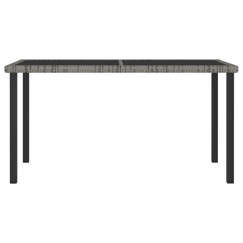 8720286188514_g_en_hd_1 vidaXL Garden Dining Table Grey 140x70x73 cm Poly Rattan - Image 2