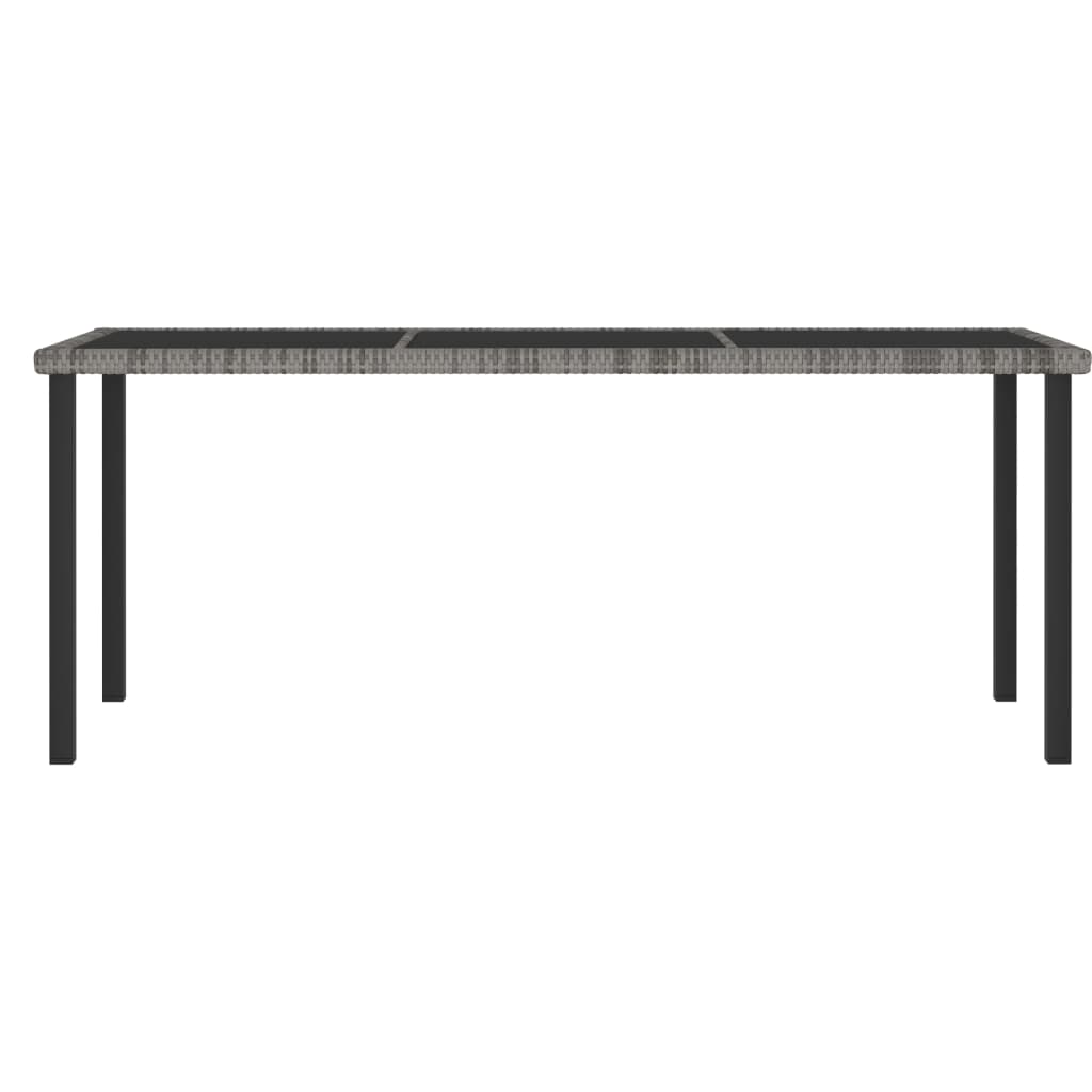 8720286188521_g_en_hd_1 vidaXL Garden Dining Table Grey 180x70x73 cm Poly Rattan - Image 2