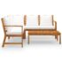 vidaXL 4 Piece Garden Lounge Set with Cushion Cream Solid Acacia Wood - Image 3