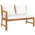 vidaXL 4 Piece Garden Lounge Set with Cushion Cream Solid Acacia Wood - Image 5