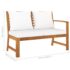 vidaXL 4 Piece Garden Lounge Set with Cushion Cream Solid Acacia Wood - Image 10