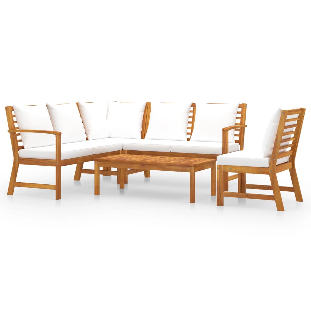 8720286188545_a_en_hd_1 vidaXL 5 Piece Garden Lounge Set with Cushion Cream Solid Acacia Wood - Image 2