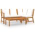 vidaXL 4 Piece Garden Lounge Set with Cushion Cream Solid Acacia Wood - Image 2