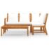vidaXL 4 Piece Garden Lounge Set with Cushion Cream Solid Acacia Wood - Image 3