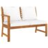 vidaXL 4 Piece Garden Lounge Set with Cushion Cream Solid Acacia Wood - Image 4