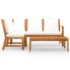vidaXL 4 Piece Garden Lounge Set with Cushion Cream Solid Acacia Wood - Image 3