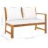 vidaXL 4 Piece Garden Lounge Set with Cushion Cream Solid Acacia Wood - Image 10