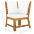 vidaXL 4 Piece Garden Lounge Set with Cushion Cream Solid Acacia Wood - Image 11