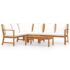 vidaXL 5 Piece Garden Lounge Set with Cushion Cream Solid Acacia Wood - Image 3