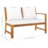 vidaXL 5 Piece Garden Lounge Set with Cushion Cream Solid Acacia Wood - Image 11