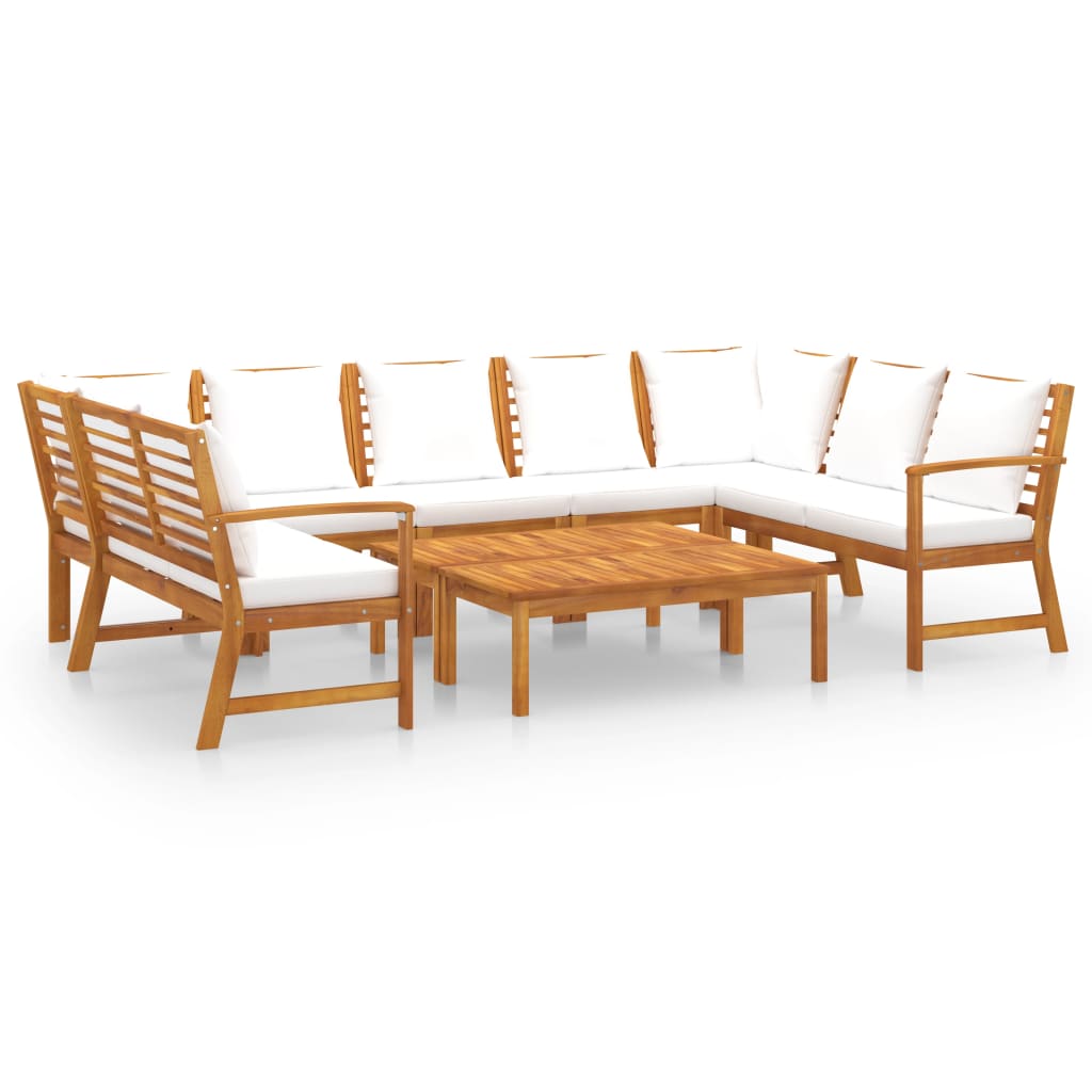 8720286188590_a_en_hd_1 vidaXL 9 Piece Garden Lounge Set with Cushion Cream Solid Acacia Wood - Image 2