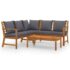 vidaXL 4 Piece Garden Lounge Set with Cushion Solid Acacia Wood - Image 2