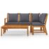 vidaXL 4 Piece Garden Lounge Set with Cushion Solid Acacia Wood - Image 3