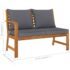 vidaXL 4 Piece Garden Lounge Set with Cushion Solid Acacia Wood - Image 10