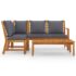 vidaXL 4 Piece Garden Lounge Set with Cushion Solid Acacia Wood - Image 3