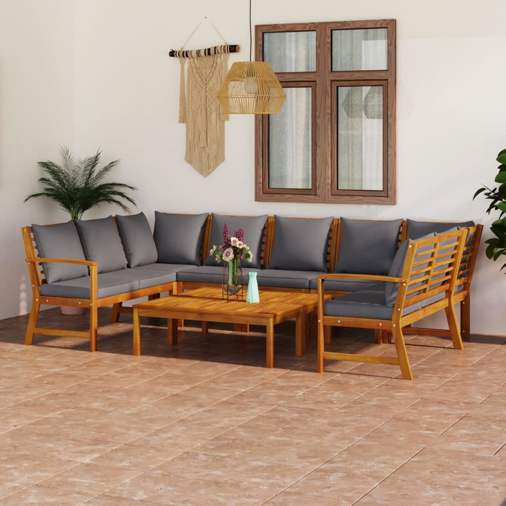 8720286188668_m_en_hd_1 vidaXL 9 Piece Garden Lounge Set with Cushion Solid Acacia Wood - Image 1