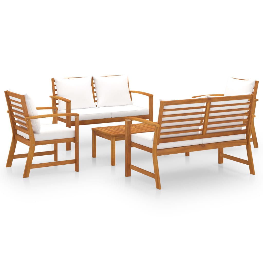 8720286188705_a_en_hd_1 vidaXL 5 Piece Garden Lounge Set with Cushion Solid Acacia Wood - Image 2