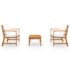 vidaXL 3 Piece Garden Lounge Set with Cushion Solid Acacia Wood - Image 3