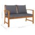 vidaXL 3 Piece Garden Lounge Set with Cushion Solid Acacia Wood - Image 8
