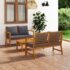 vidaXL 3 Piece Garden Lounge Set with Cushion Solid Acacia Wood