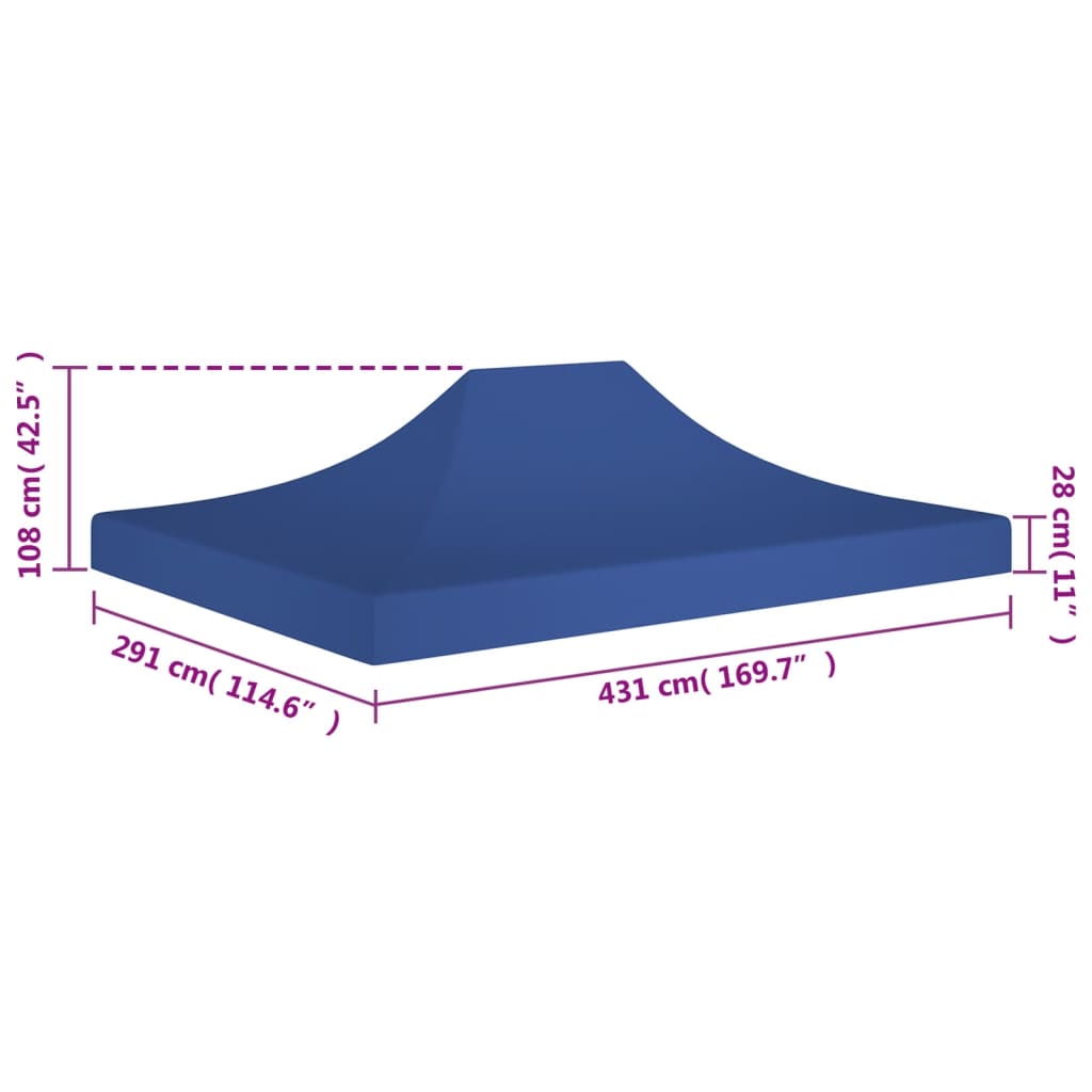 8720286190005_g_en_hd_5 vidaXL Party Tent Roof 4.5x3 m Blue 270 g/m² - Image 6