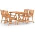 vidaXL 5 Piece Garden Dining Set Solid Acacia Wood - Image 2
