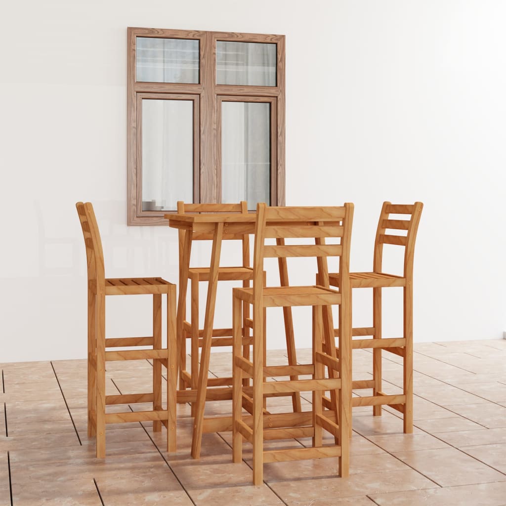 8720286190197_m_en_hd_1 vidaXL 5 Piece Outdoor Bar Set Solid Acacia Wood - Image 1