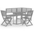 vidaXL 4 Piece Bistro Set Solid Acacia Wood Grey - Image 2