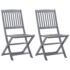 vidaXL 4 Piece Bistro Set Solid Acacia Wood Grey - Image 7