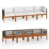 vidaXL 4-Seater Garden Sofa with Cushion Wood Acacia&Rope - Image 2